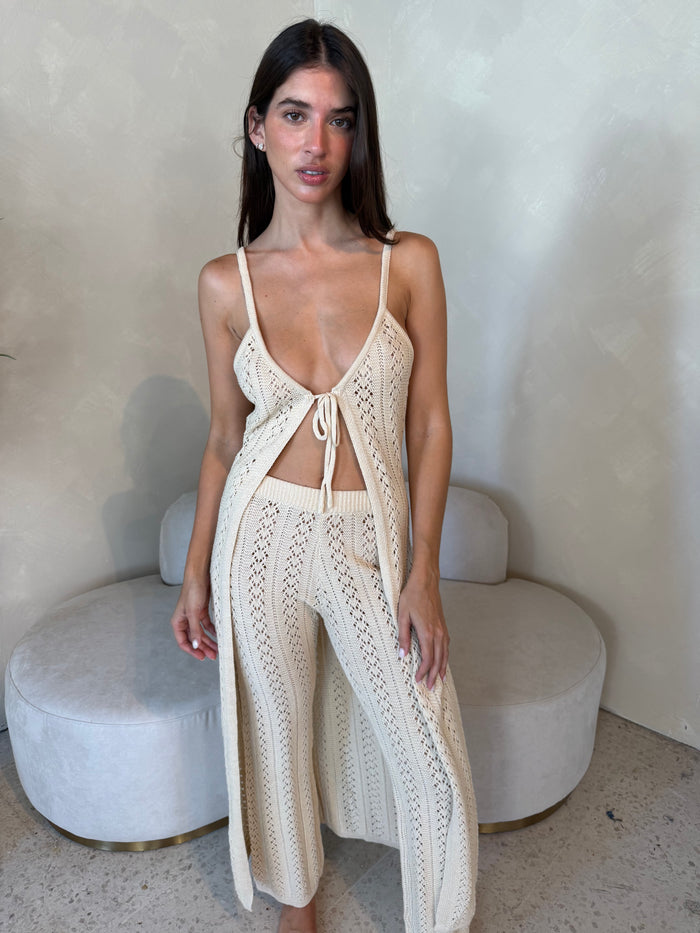 Tan Knit Top & Pant Set