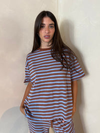 Stripe Blue Brown Set