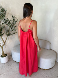 Red Strappy Maxi Dress