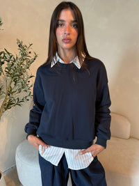 Stripe Collar Buttondown & Pullover