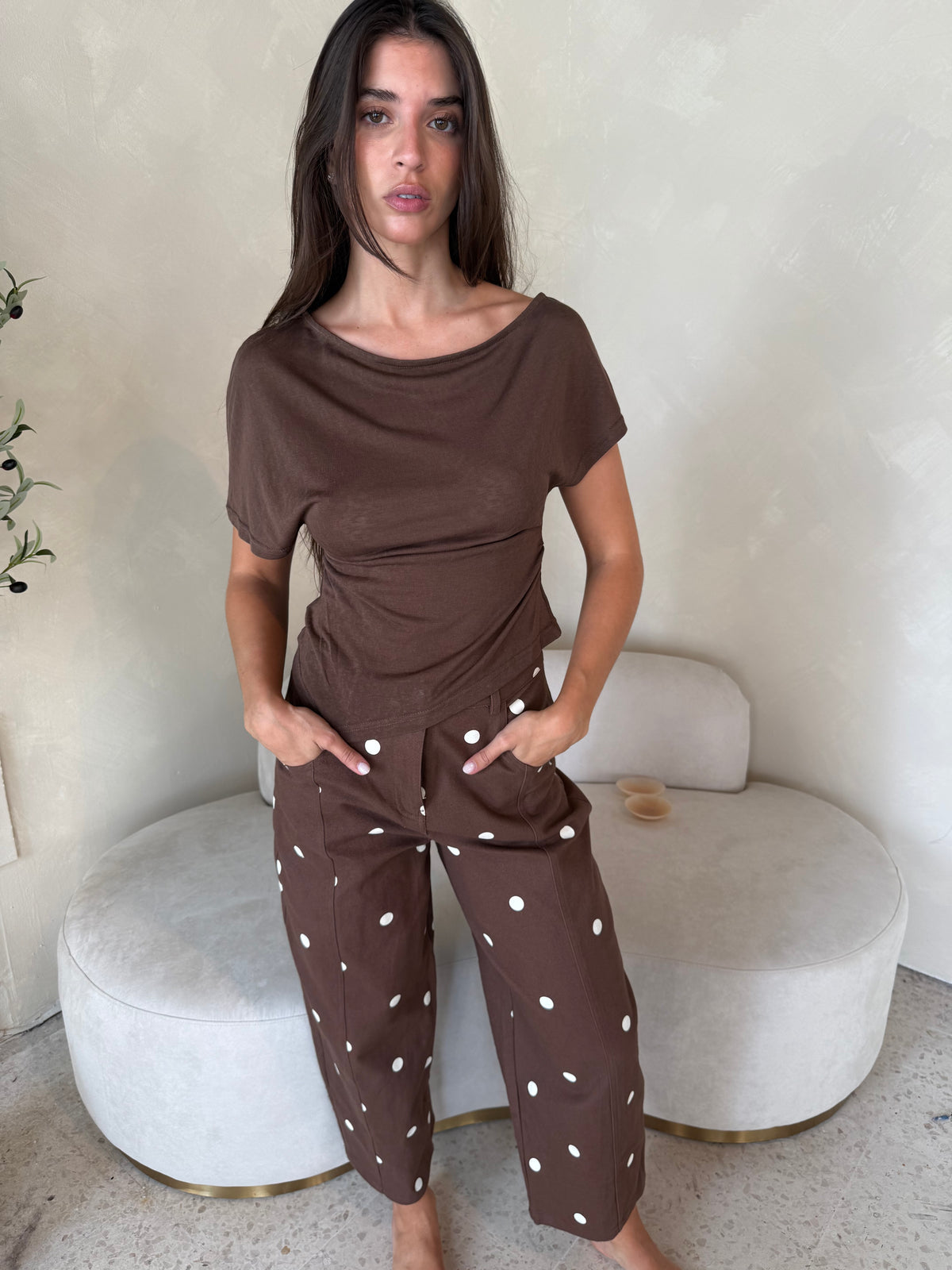 Aubrey Asymmetrical Draped Top