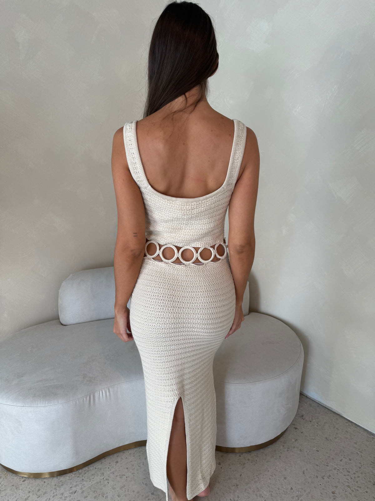 Cream Crochet Dress