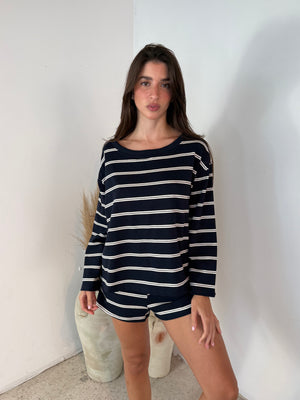 Navy LS Top & Short Set