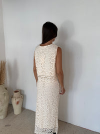 Crochet Sleeveless Top And Skirt Set