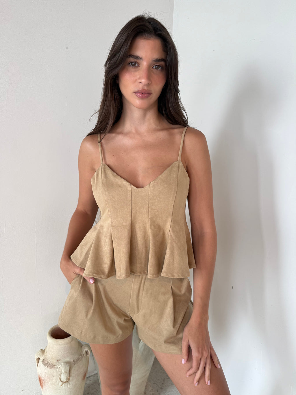 Suede Camel 2pc Set