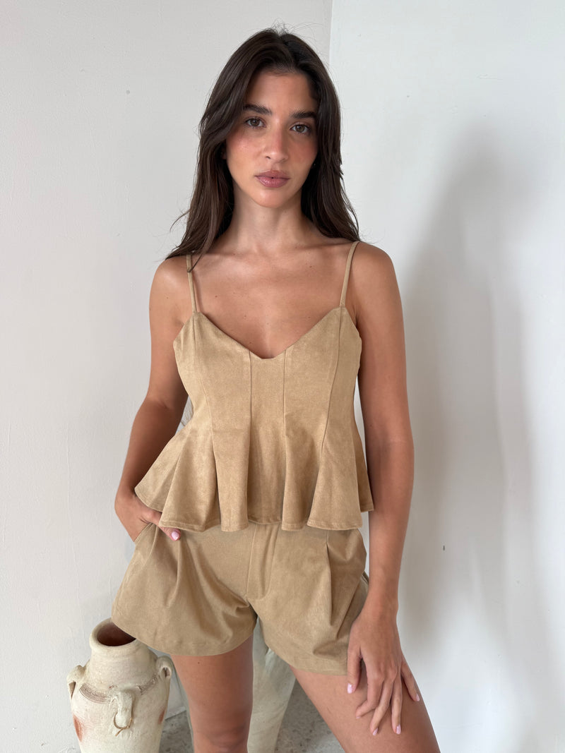 Suede Camel 2pc Set