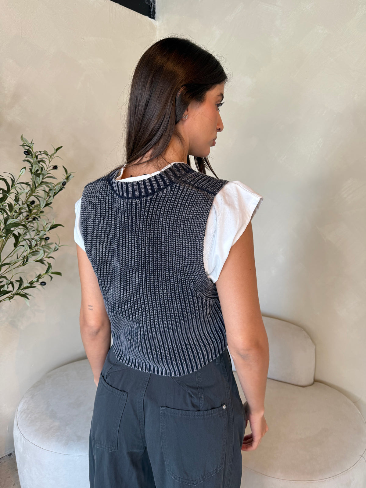 Sweater Vest With Jersey Top Combo