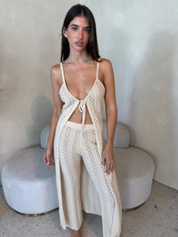 Tan Knit Top & Pant Set