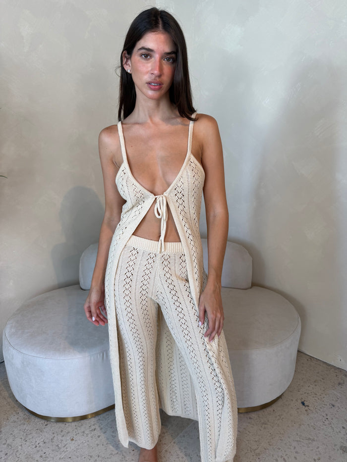 Tan Knit Top & Pant Set