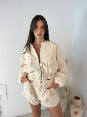 Floral Jacquard Shorts