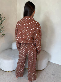 Rust Polka Jacket & Barrel Pants Set