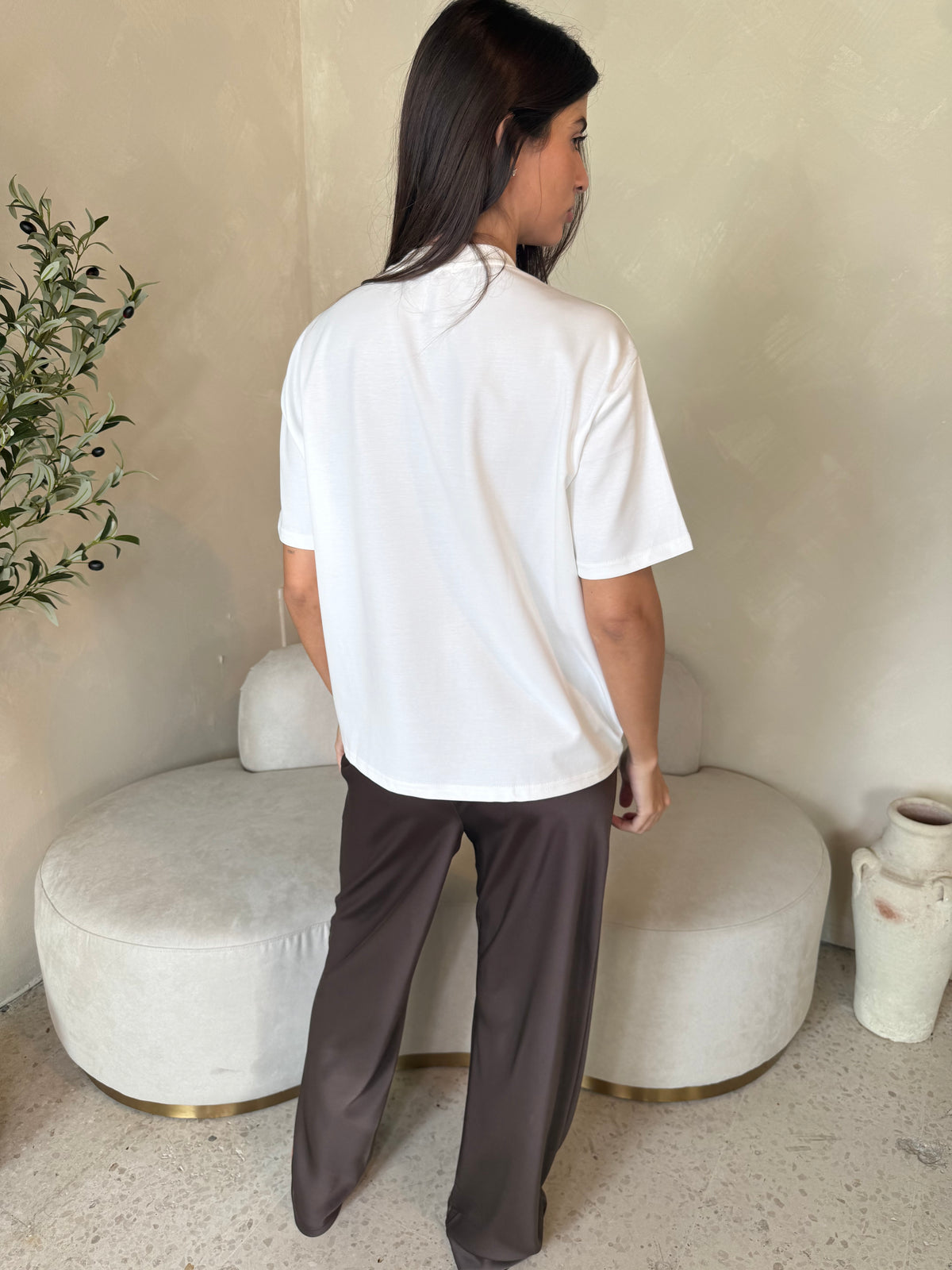 Espresso Satin Drawstring Pant