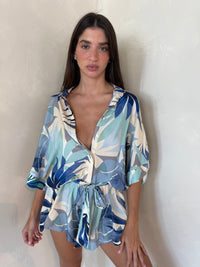 Blue Palm SS Romper