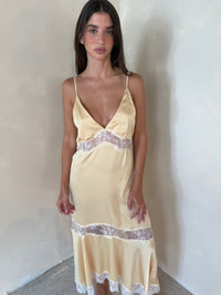 Satin Lace Strappy Dress