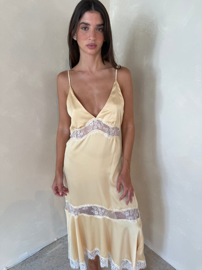Satin Lace Strappy Dress