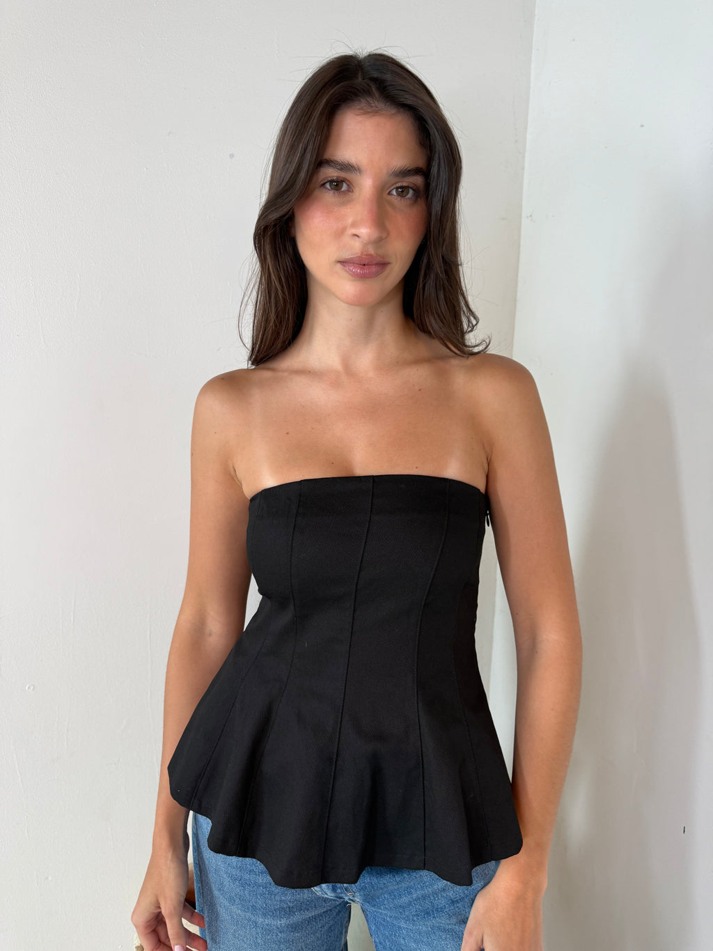 Black Strapless Tube Top