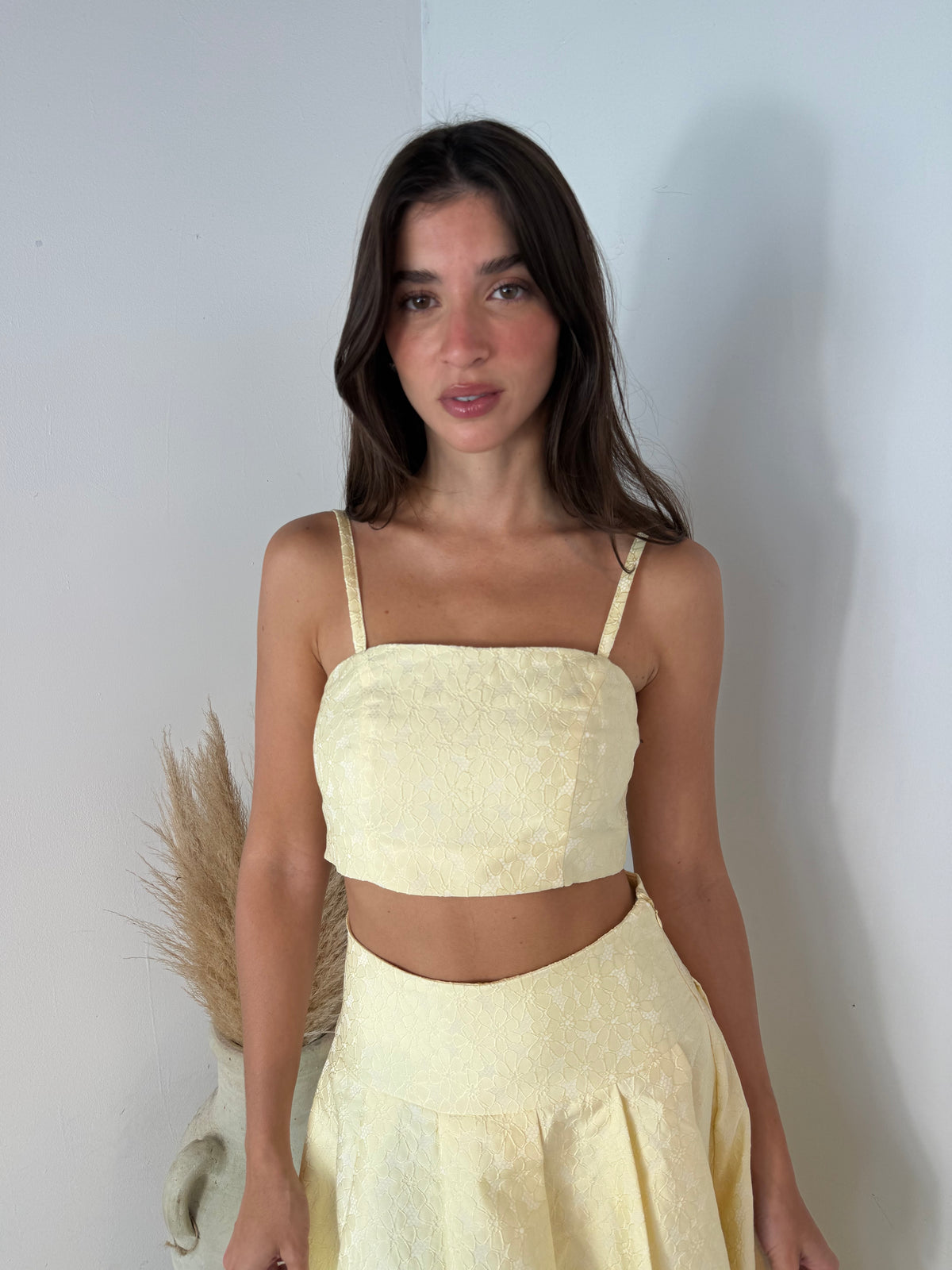 Bonding Lace Crop Top And Midi Skirt Set