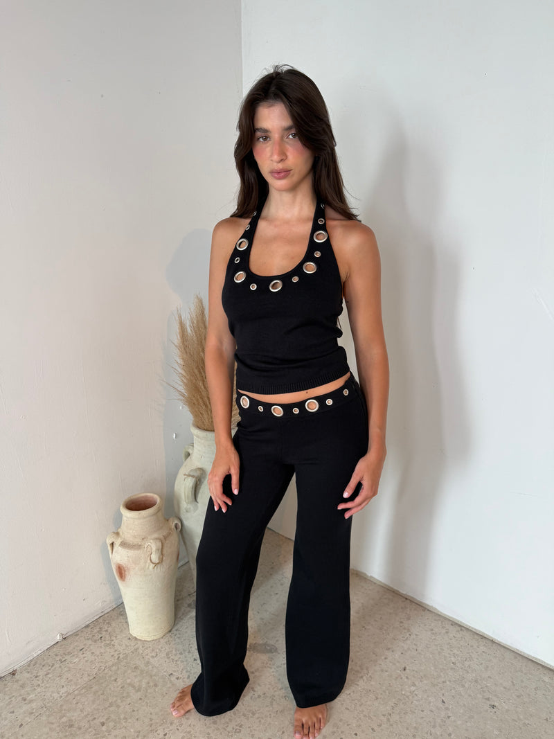 Grommet Halter Top & Pant Set