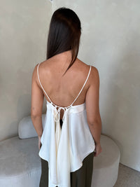 Satin Back Tie Top
