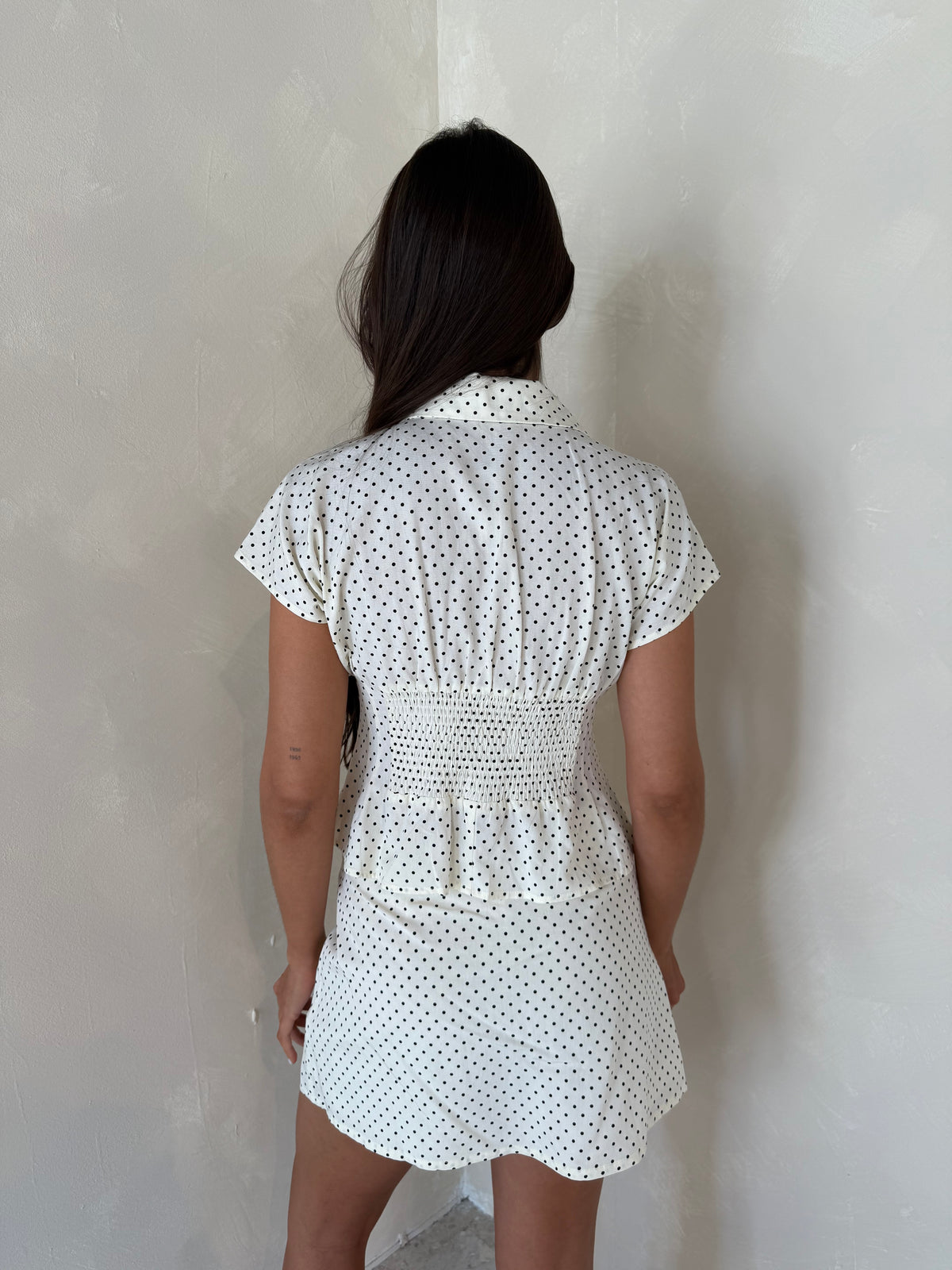 Polka Button Down Top & Skort Set
