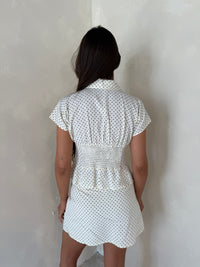 Polka Button Down Top & Skort Set