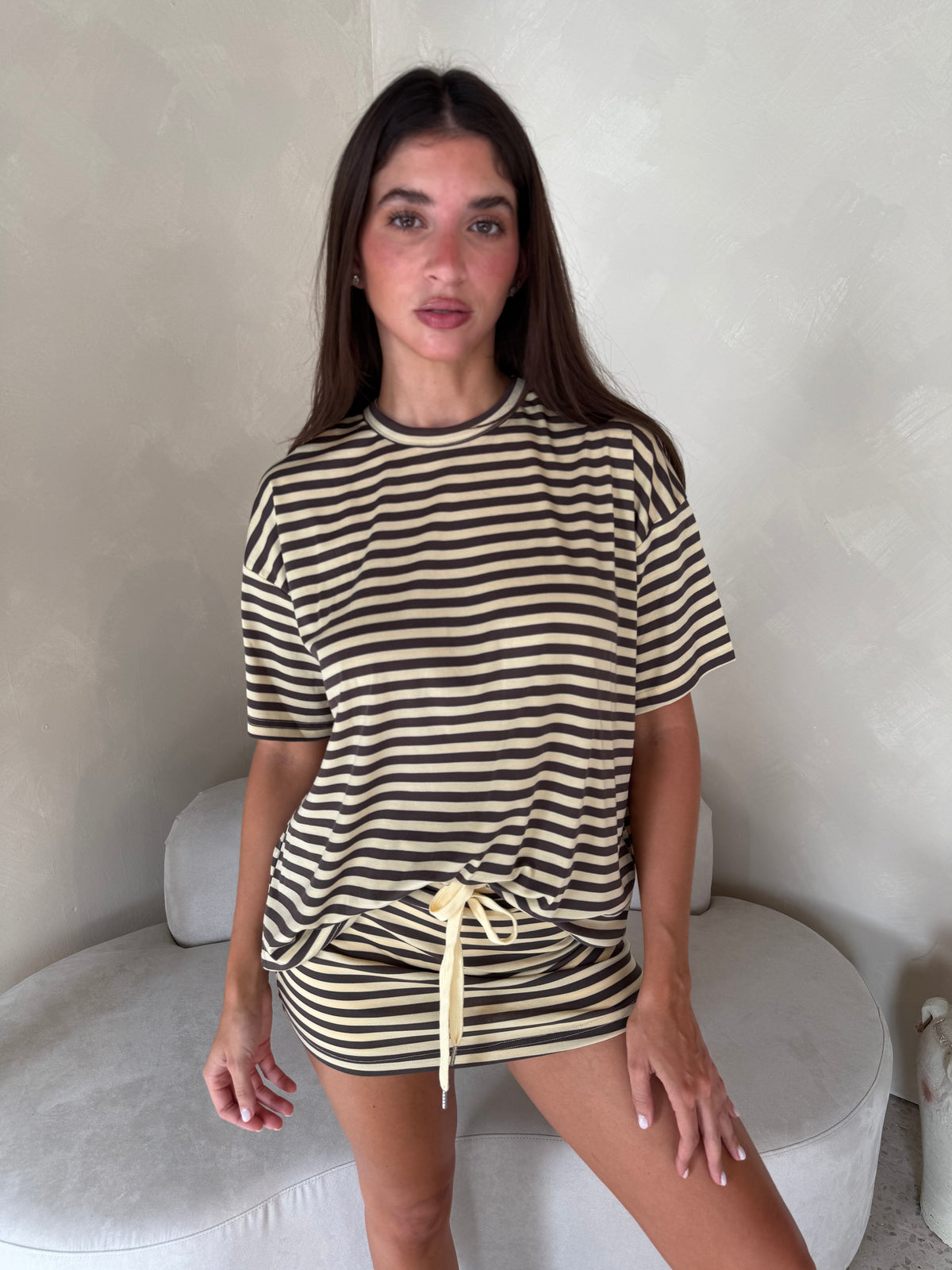 Stripe SS Top & Skirt Set