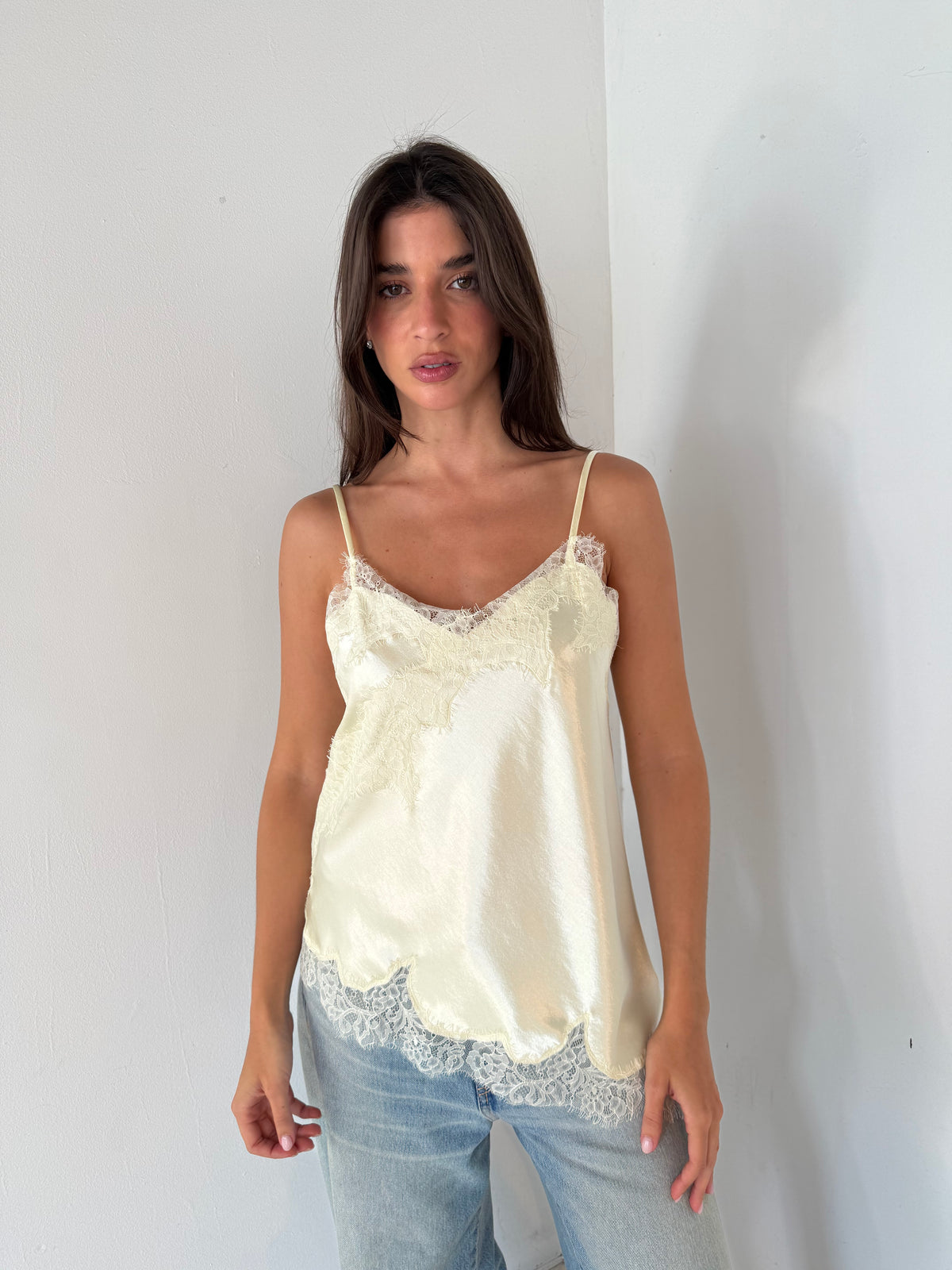Satin Lace Tank Top