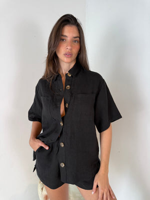 Black Linen Set