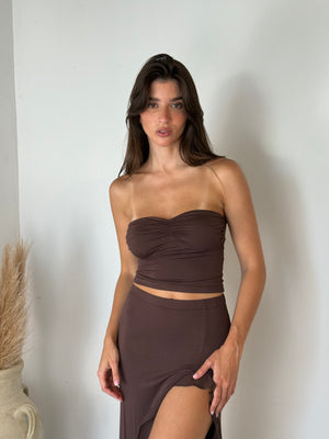 Shirred Tube Top & Ruffle Skirt Set