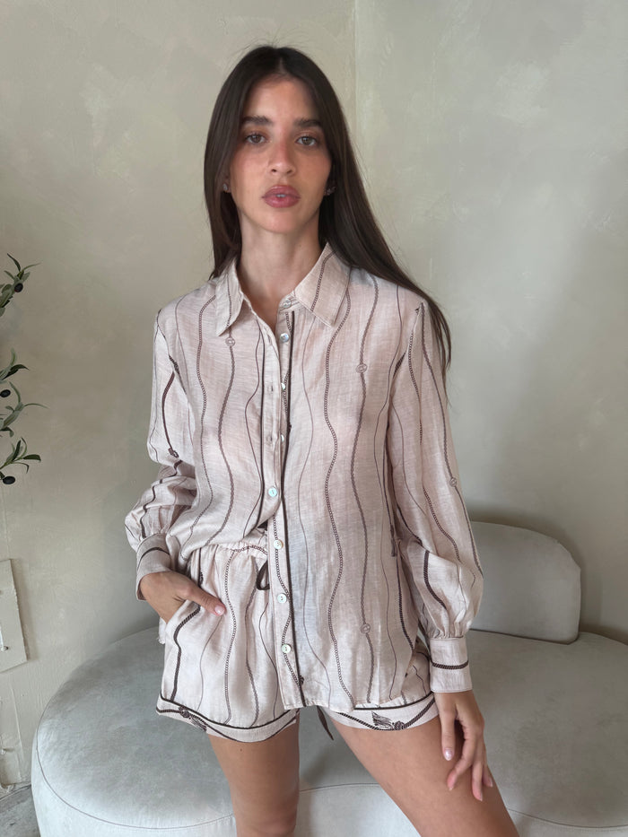 Wavy Striped LS Set