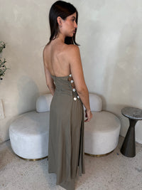 Taupe Beaded Top & Pant Set