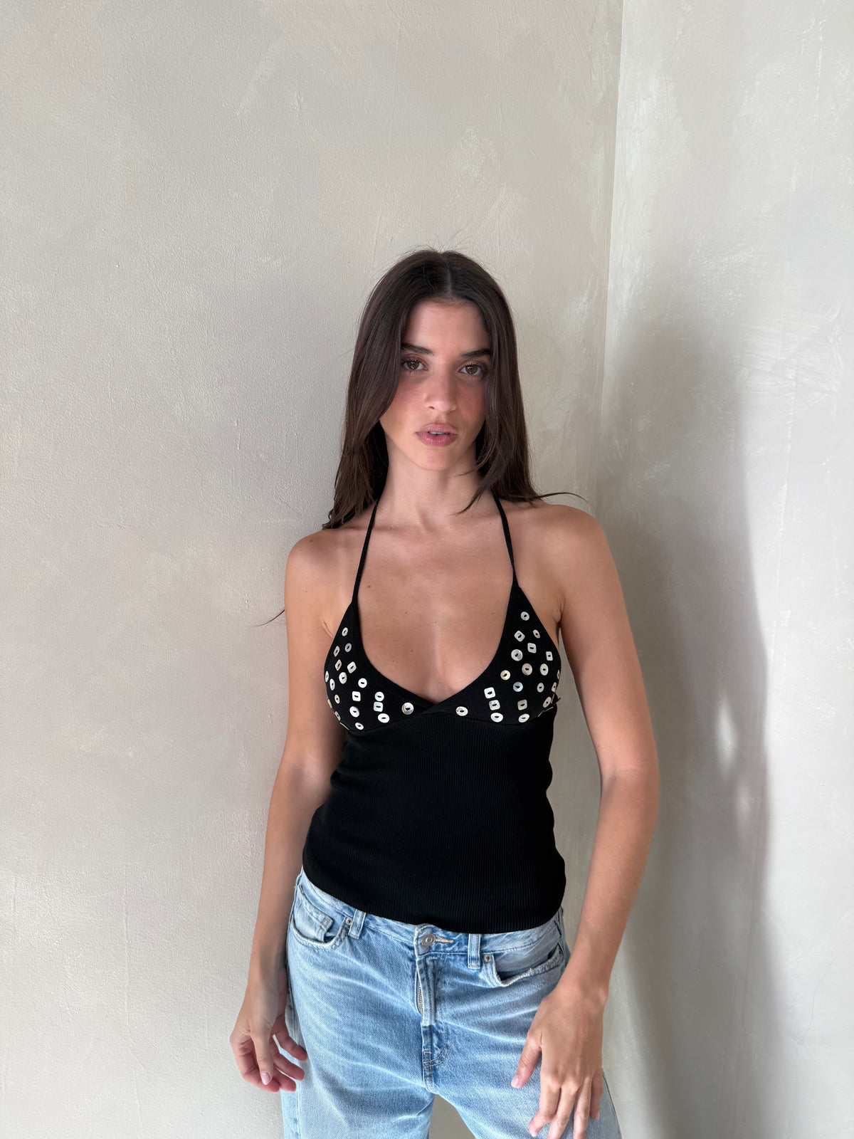 Black Halter Top