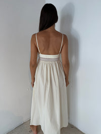 Ivory Poplin Midi Dress