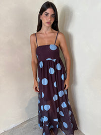 Mesh Polka Maxi Dress