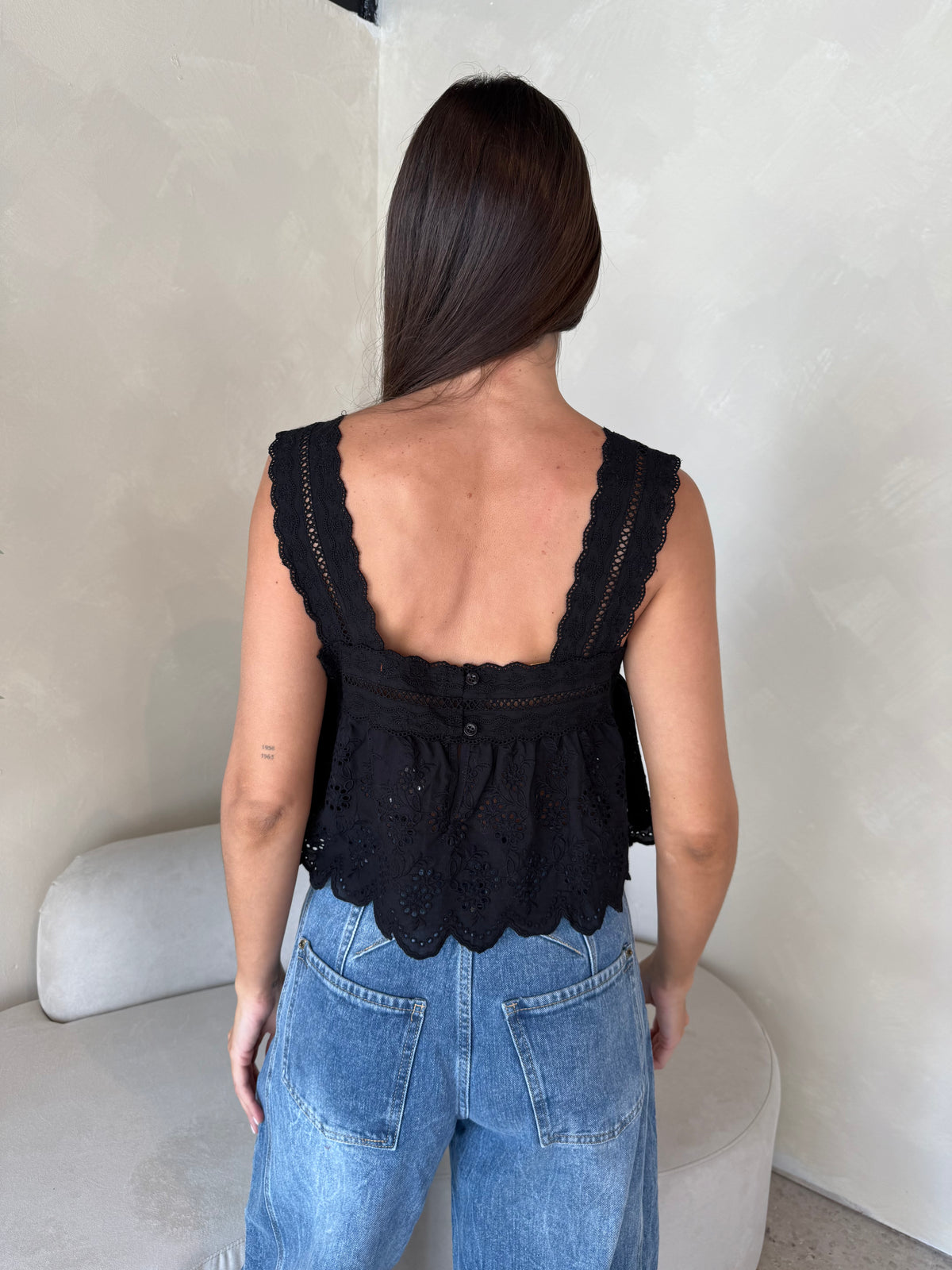 Black Lace Crop Top