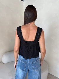 Black Lace Crop Top