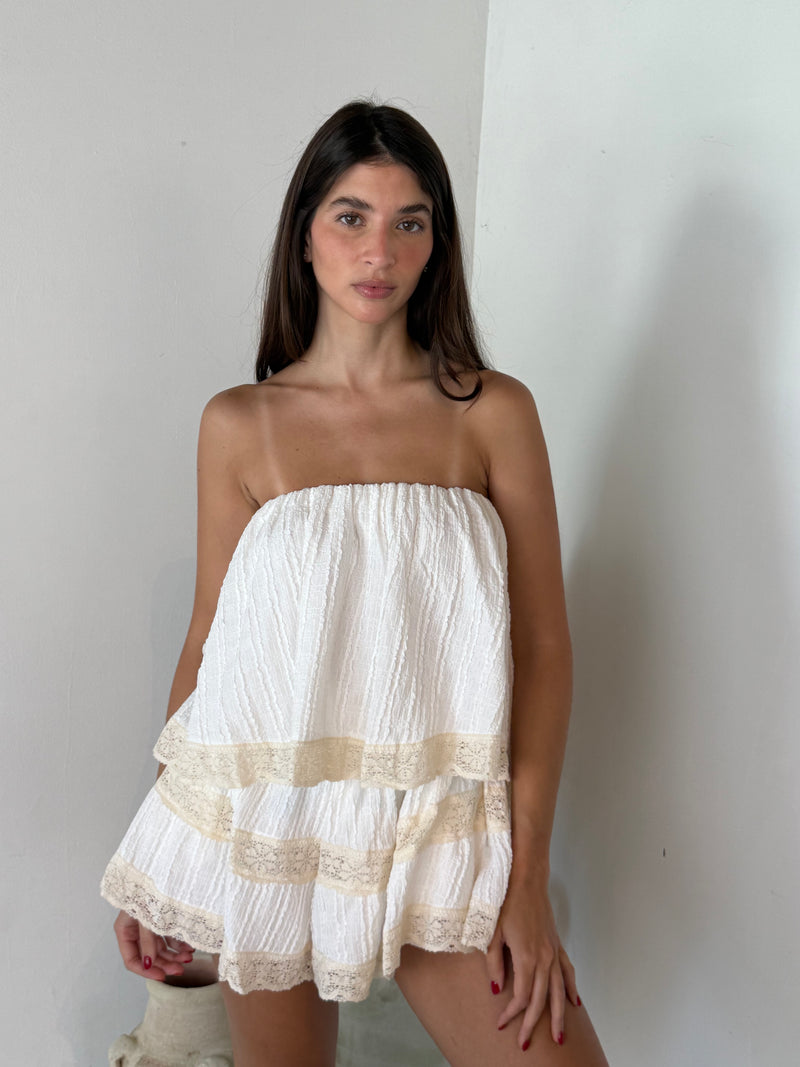 Tube Romper Lace Trim