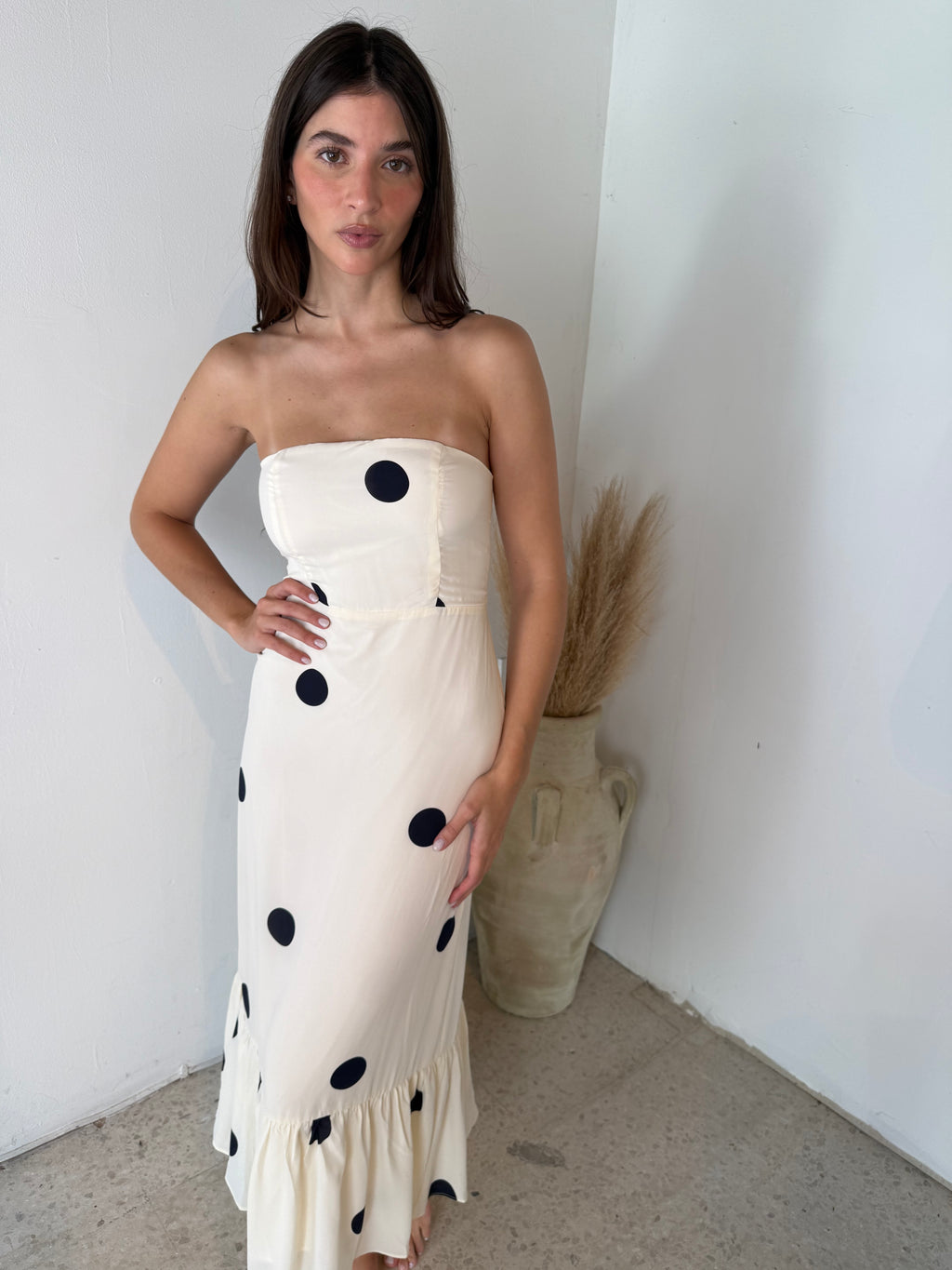 Polka Tube Maxi Dress