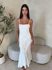 White Draped Dress