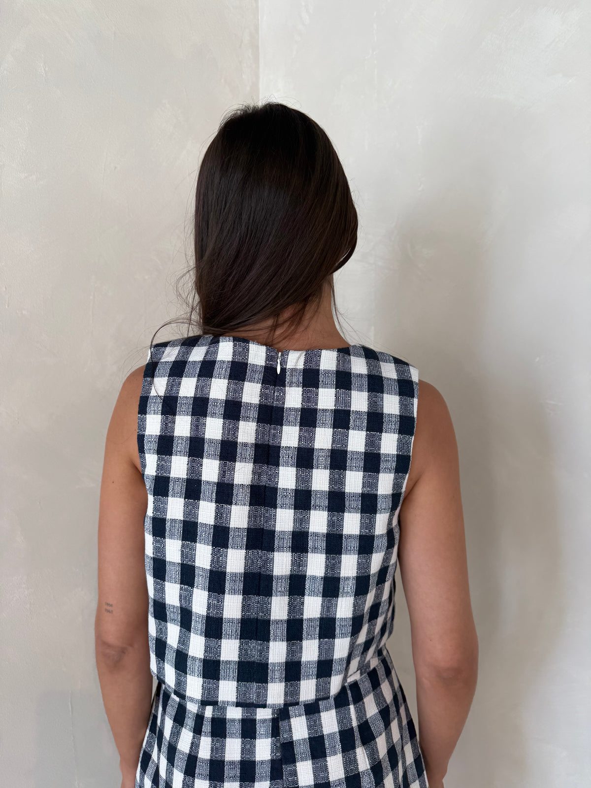 Plaid Textured Top & Skirt Set
