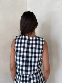 Plaid Textured Top & Skirt Set