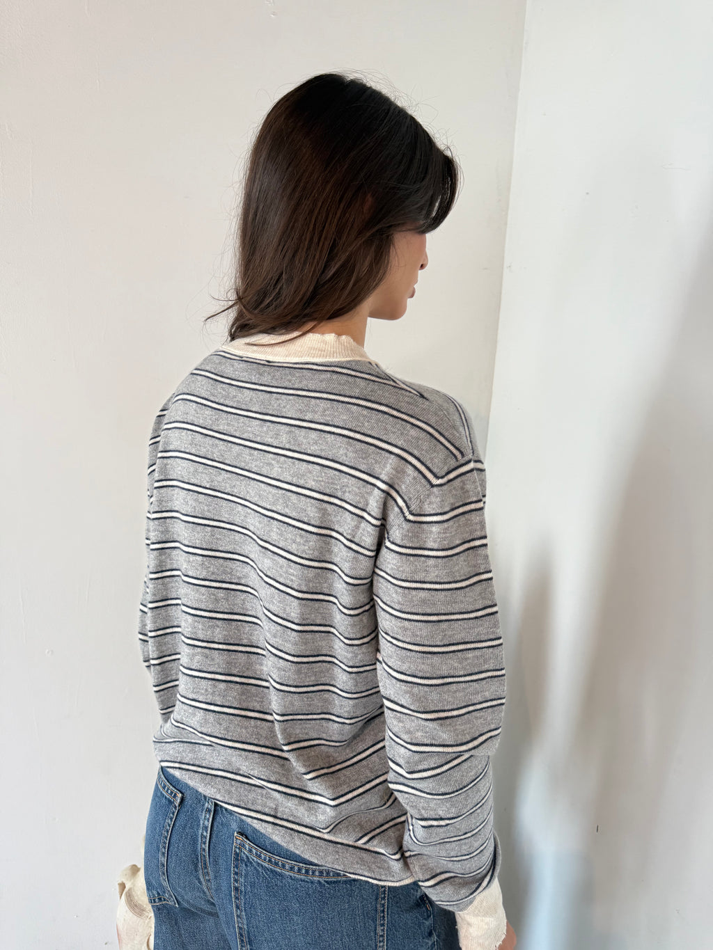 Striped LS Sweater Top