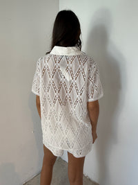 Eyelet Lace Shirt & Short Set