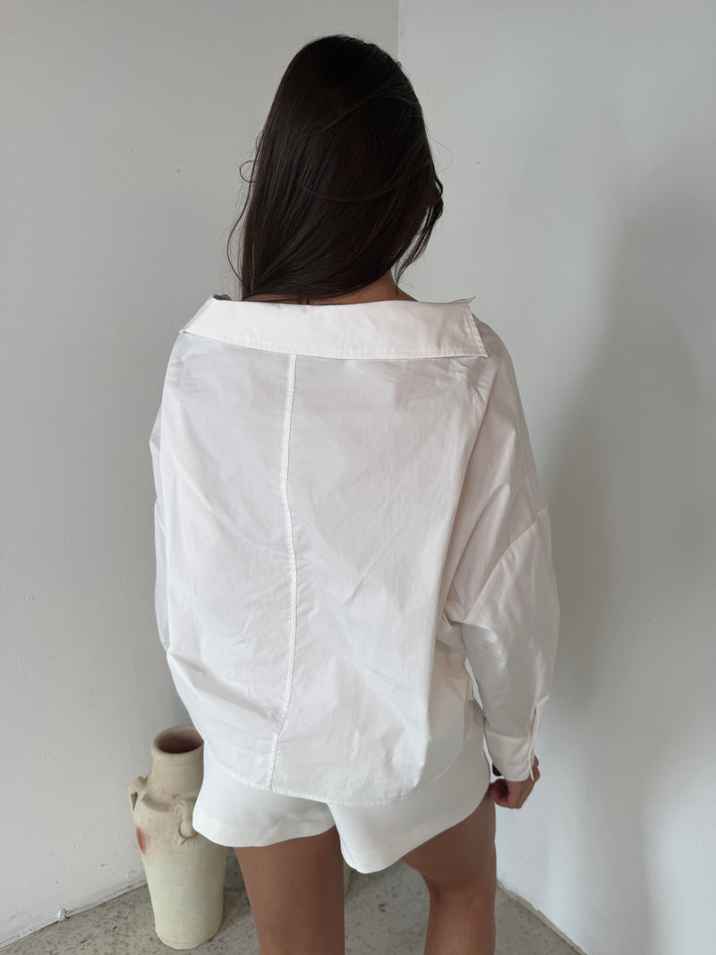 Twist Detail Button Down Top