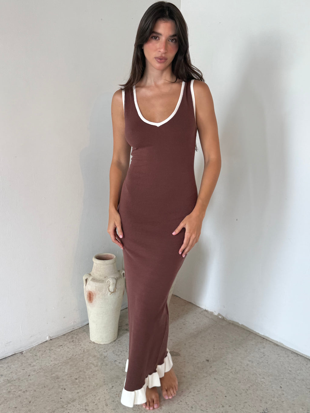 Frill Hem Maxi Dress