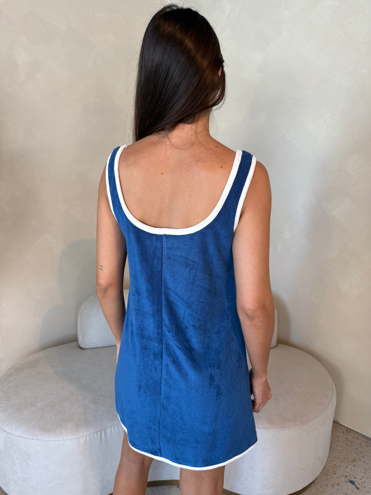 Embroidered Terry Mini Dress