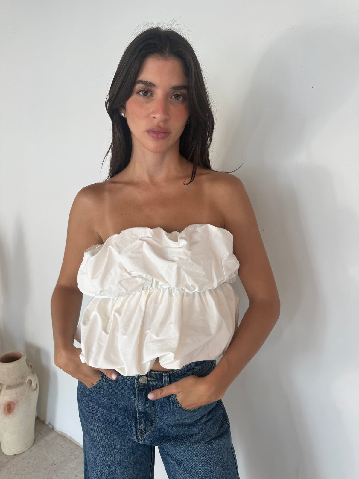 Strapless Bubble Tube Top