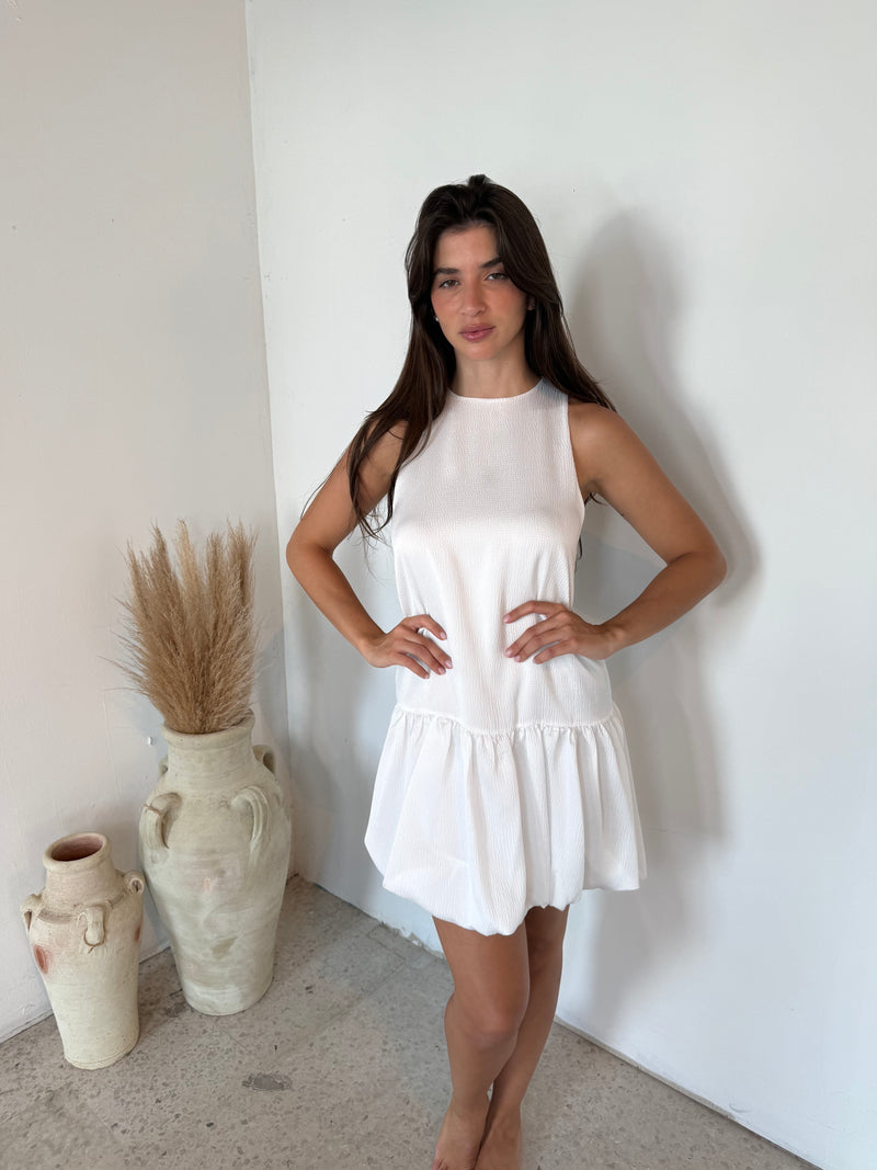 Hammered Satin Bubble Dress