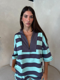 Mint Stripe SS Top & Short Set