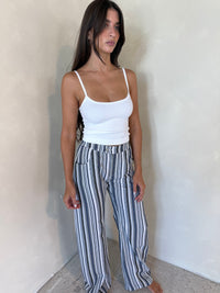 Striped Denim Pants